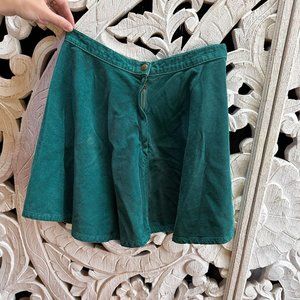 Vintage American Apparel Teal Corduroy Swing Mini Skirt